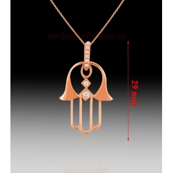 Pendentif main de fatma femme en Or Rose 18 Carats Ref 60899 | Chichkh