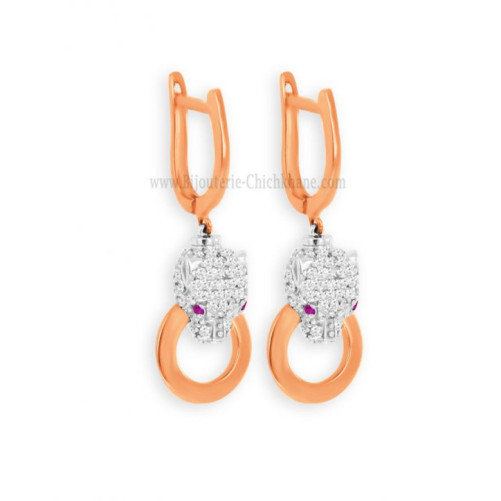 Boucles d'oreilles femme en Or Bicolore  18 Carats Ref 60701 | Chichkh