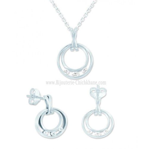 Ensemble femme en Or Blanc 18 Carats Ref MO2362B | Chichkhane