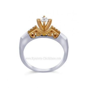 Solitaire femme en Or Bicolore  18 Carats Ref 60661 | Chichkhane
