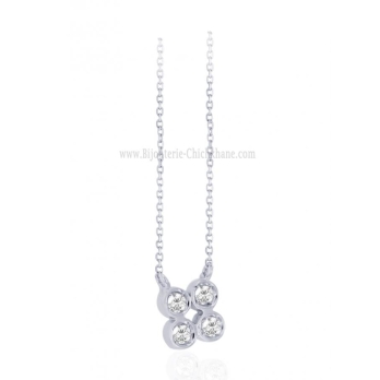 Collier femme en Or Blanc 18 Carats Ref 60640 | Chichkhane