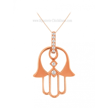 Pendentif main de fatma femme en Or Rose 18 Carats Ref 60638 | Chichkh