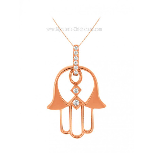 Pendentif main de fatma femme en Or Rose 18 Carats Ref 60638 | Chichkh