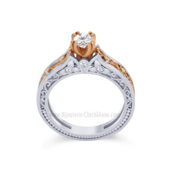 Solitaire femme en Or Bicolore  18 Carats Ref 60615 | Chichkhane