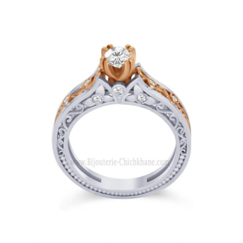 Solitaire femme en Or Bicolore  18 Carats Ref 60615 | Chichkhane
