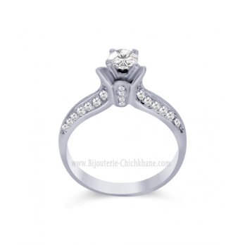 Solitaire femme en Or Blanc 18 Carats Ref 60610 | Chichkhane