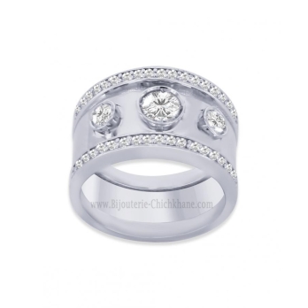 Bague femme en Or Blanc 18 Carats Ref 60740 | Chichkhane