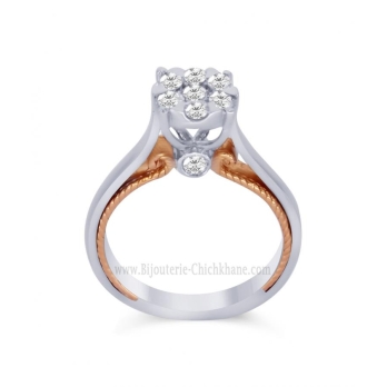 Solitaire femme en Or Bicolore  18 Carats Ref 60752 | Chichkhane