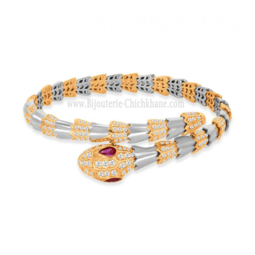 Bracelet femme en Or Bicolore 18 Carats Ref 60728 | Chichkhane