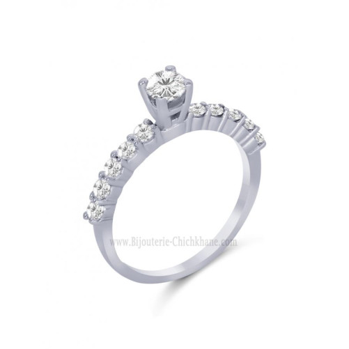 Solitaire femme en Or Blanc 18 Carats Ref 60581 | Chichkhane