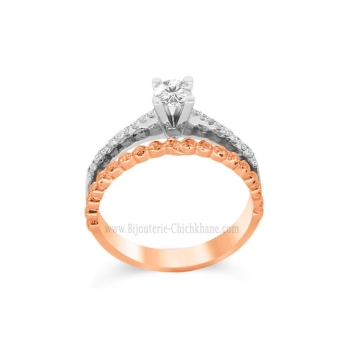 Solitaire femme en Or Bicolore  18 Carats Ref 60574 | Chichkhane