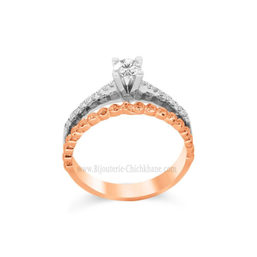 Solitaire femme en Or Bicolore  18 Carats Ref 60574 | Chichkhane