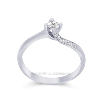 Solitaire femme en Or Blanc 18 Carats Ref 60572 | Chichkhane
