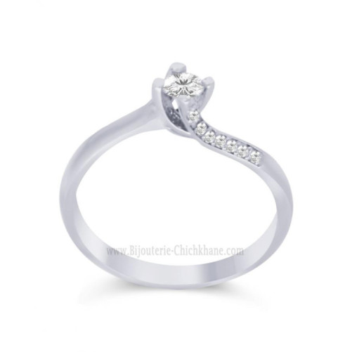 Solitaire femme en Or Blanc 18 Carats Ref 60572 | Chichkhane