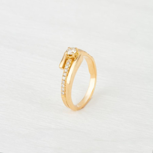 Solitaire femme en Or Jaune 18 Carats Ref 60571 | Chichkhane