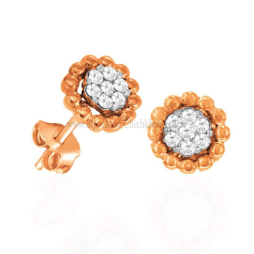 Boucles d'oreilles femme en Or Bicolore  18 Carats Ref 60761 | Chichkh