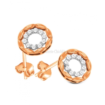 Boucles d'oreilles femme en Or Bicolore  18 Carats Ref 60759 | Chichkh