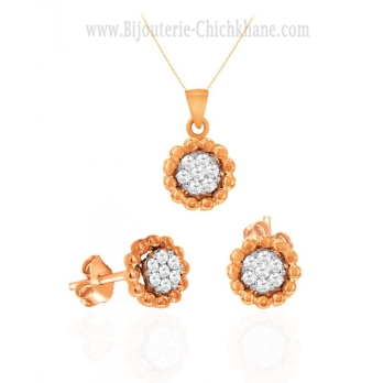 Ensemble femme en Or Bicolore 18 Carats Ref MO1549R | Chichkhane