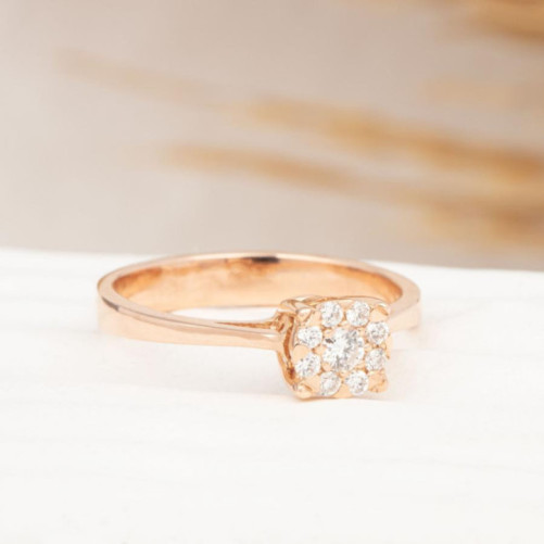 Solitaire femme en Or Rose 18 Carats Ref 68404 | Chichkhane