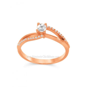Solitaire femme en Or Rose 18 Carats Ref 60468 | Chichkhane