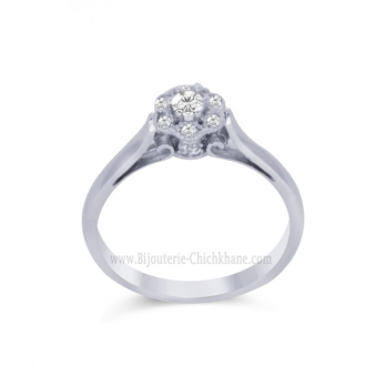 Solitaire femme en Or Blanc 18 Carats Ref 60466 | Chichkhane