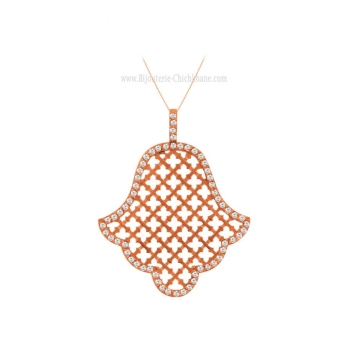 Pendentif main de fatma femme en Or Rose 18 Carats Ref 60442 | Chichkh