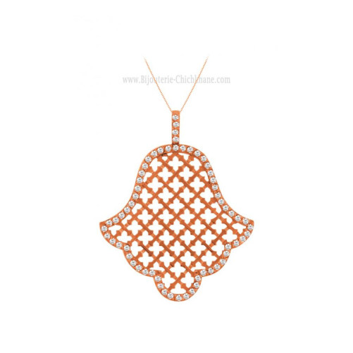 Pendentif main de fatma femme en Or Rose 18 Carats Ref 60442 | Chichkh