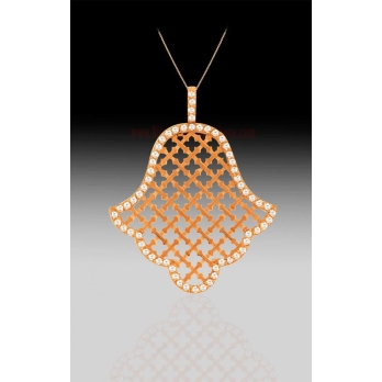 Pendentif main de fatma femme en Or Rose 18 Carats Ref 60442 | Chichkh