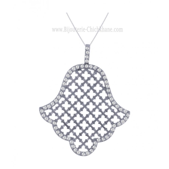 Pendentif main de fatma femme en Or Blanc 18 Carats Ref 60441 | Chichk