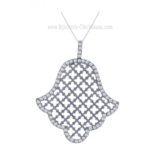 Pendentif main de fatma femme en Or Blanc 18 Carats Ref 60441 | Chichk