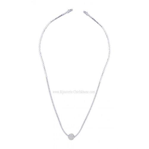 Collier femme en Or Blanc 18 Carats Ref 59739 | Chichkhane