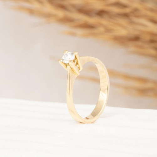 Solitaire femme en Or Jaune 18 Carats Ref 68323 | Chichkhane