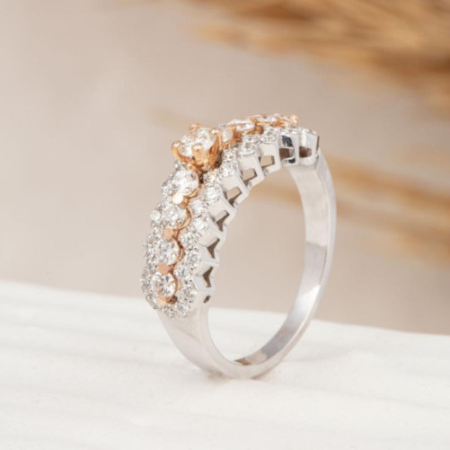Solitaire femme en Or Bicolore  18 Carats Ref 68058 | Chichkhane