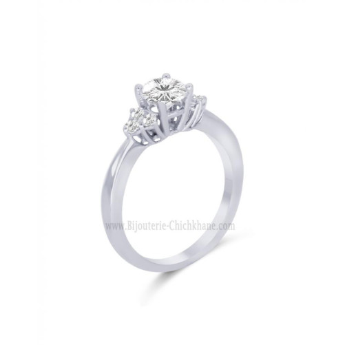 Solitaire femme en Or Blanc 18 Carats Ref 60198 | Chichkhane