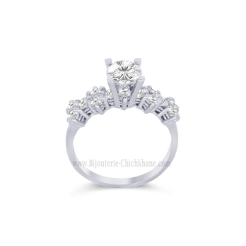 Solitaire femme en Or Blanc 18 Carats Ref 60197 | Chichkhane