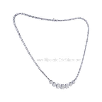 Collier femme en Or Blanc 18 Carats Ref 59823 | Chichkhane