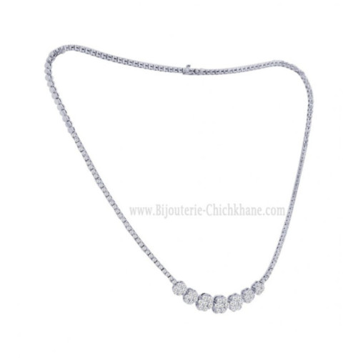 Collier femme en Or Blanc 18 Carats Ref 59823 | Chichkhane