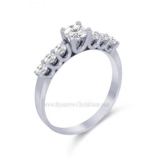Solitaire femme en Or Blanc 18 Carats Ref 59704 | Chichkhane