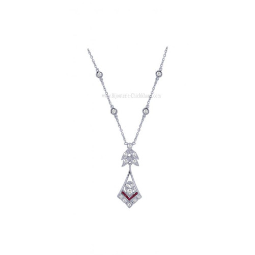 Collier femme en Or Blanc 18 Carats Ref 59667 | Chichkhane