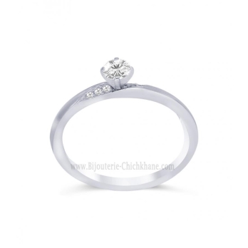 Solitaire femme en Or Blanc 18 Carats Ref 59569 | Chichkhane