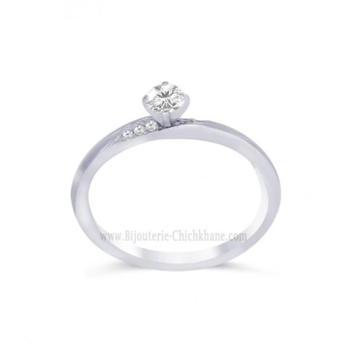 Solitaire femme en Or Blanc 18 Carats Ref 59569 | Chichkhane