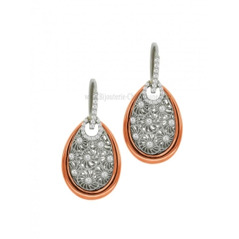 Boucles d'oreilles femme en Or Bicolore  18 Carats Ref 59578 | Chichkh