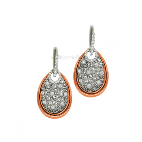 Boucles d'oreilles femme en Or Bicolore  18 Carats Ref 59578 | Chichkh