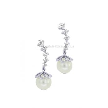 Boucles d'oreilles femme en Or Blanc 18 Carats Ref 59234 | Chichkhane