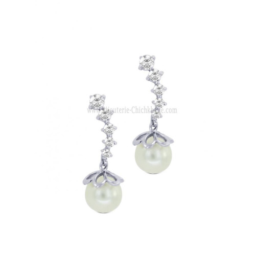 Boucles d'oreilles femme en Or Blanc 18 Carats Ref 59234 | Chichkhane