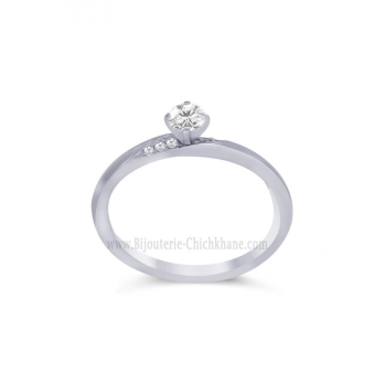 Solitaire femme en Or Blanc 18 Carats Ref 59567 | Chichkhane