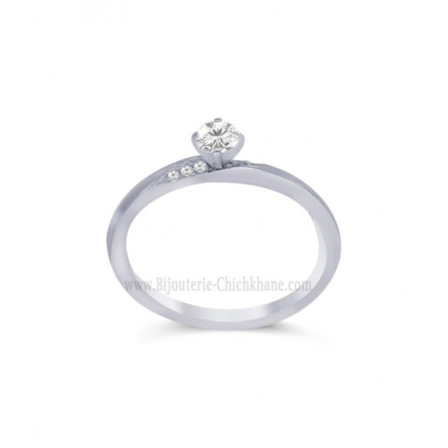 Solitaire femme en Or Blanc 18 Carats Ref 59567 | Chichkhane