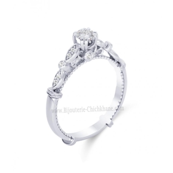 Solitaire femme en Or Blanc 18 Carats Ref 59231 | Chichkhane