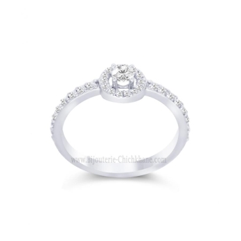 Solitaire femme en Or Blanc 18 Carats Ref 58920 | Chichkhane
