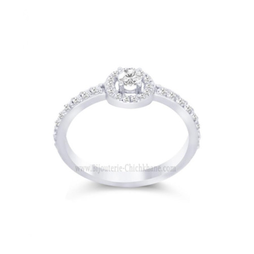 Solitaire femme en Or Blanc 18 Carats Ref 58920 | Chichkhane